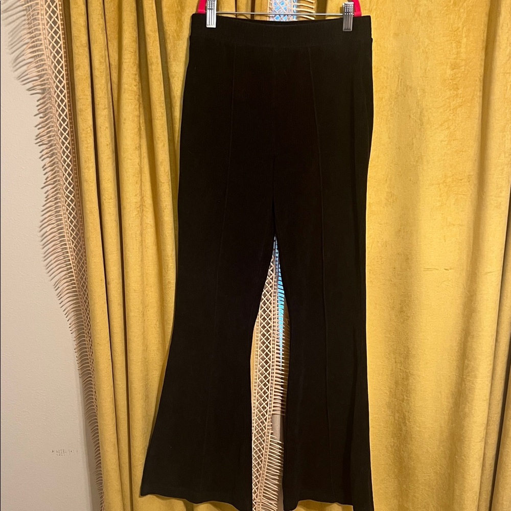 Aerie Velour Ribbed Black Flares S